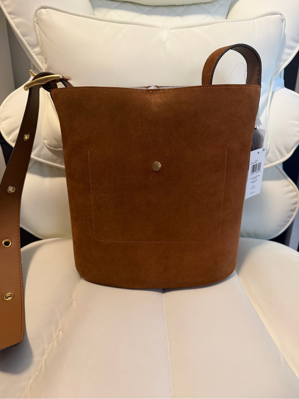 COACH Bleecker Bucket Bag in Warm Brown (Large) - Picture 3 of 5